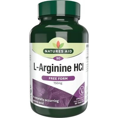 Natures Aid L-Arginine HCl 750mg - Vegetarian Dietary Supplement Tablets Natures Aid L-Arginine HCl 750mg - Vegetarian Dietary Supplement Tablets