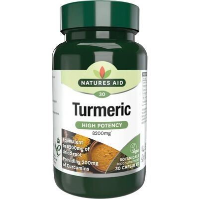Natures Aid - Turmeric 8200mg Capsules - Dietary Supplement Natures Aid - Turmeric 8200mg Capsules - Dietary Supplement