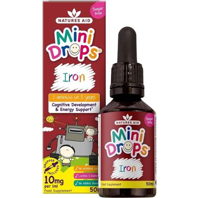 Natures Aid Natures Aid Iron Mini Drops for Infants & Children 50ml - Iron Supplement Natures Aid Natures Aid Iron Mini Drops for Infants & Children 50ml - Iron Supplement