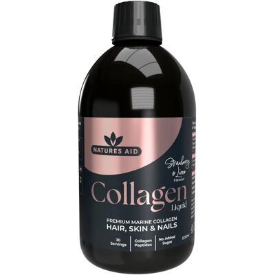 Natures Aid Marine Collagen Liquid - Strawberry & Lime - 500ml Natures Aid Marine Collagen Liquid - Strawberry & Lime - 500ml