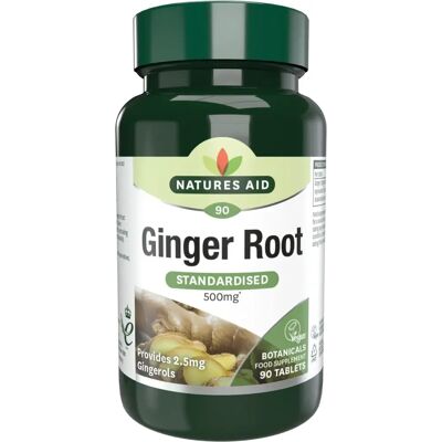 Natures Aid Ginger Root 500mg - 90 Tablets - Vegan Natures Aid Ginger Root 500mg - 90 Tablets - Vegan
