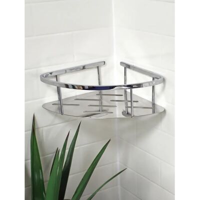 Showerdrape Contempo Stainless Steel Large Corner Basket - Corner Basket Showerdrape Contempo Stainless Steel Large Corner Basket - Corner Basket