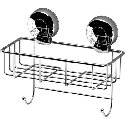Showerdrape Suctionloc Chrome Steel Wall Mounted Sponge Basket - Bathroom Accessories Showerdrape Suctionloc Chrome Steel Wall Mounted Sponge Basket - Bathroom Accessories