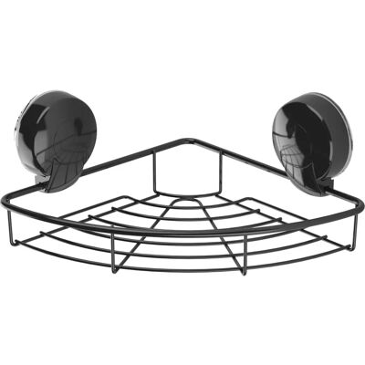 Showerdrape Suctionloc Black Corner Basket - Wall Mount Bathroom Accessory Showerdrape Suctionloc Black Corner Basket - Wall Mount Bathroom Accessory