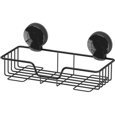 Showerdrape Suctionloc Black Steel Suction Wall Mounted Rectangular Basket - Bathroom Accessory Showerdrape Suctionloc Black Steel Suction Wall Mounted Rectangular Basket - Bathroom Accessory