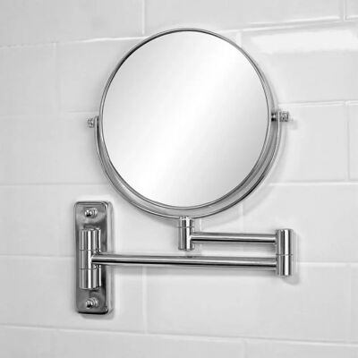 Showerdrape Lindos 3x Magnifying Chrome Extendable Wall Mounted Shaving Mirror - Shaving Mirror Showerdrape Lindos 3x Magnifying Chrome Extendable Wall Mounted Shaving Mirror - Shaving Mirror