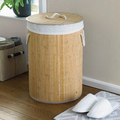 Country Club Round Bamboo Laundry Basket - Laundry Basket Country Club Round Bamboo Laundry Basket - Laundry Basket