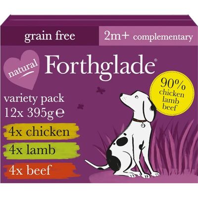 Forthglade Chicken Lamb Beef Grain-Free Dog Food 36x395g Forthglade Chicken Lamb Beef Grain-Free Dog Food 36x395g