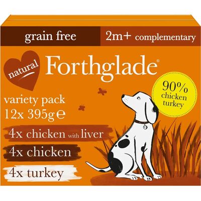 Forthglade Chicken Turkey & Liver Grain-Free Dog Food - 12x395g Forthglade Chicken Turkey & Liver Grain-Free Dog Food - 12x395g