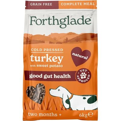 Forthglade Complete Natural Dry Dog Food - Grain FreeTurkey (6kg) Resealable Bag - Easy to Digest Cold Pressed Dog Food for Puppy, Adult & Senior Dogs Forthglade Complete Natural Dry Dog Food - Grain FreeTurkey (6kg) Resealable Bag - Easy to Digest Cold Pressed Dog Food for Puppy, Adult & Senior Dogs