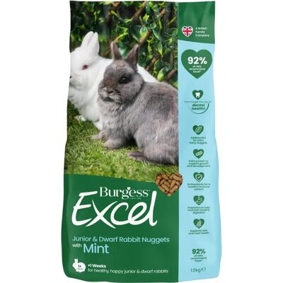 Burgess Excel Junior Dwarf Rabbit Nuggets with Mint - Rabbit Food Burgess Excel Junior Dwarf Rabbit Nuggets with Mint - Rabbit Food