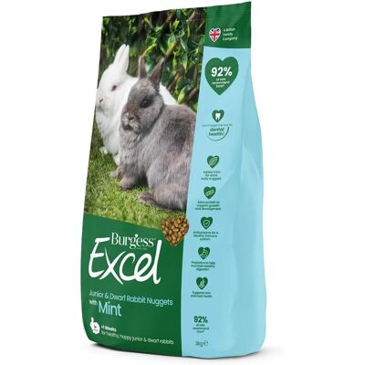 Burgess Burgess Excel Junior i Dwarf Rabbit Nuggets z Miętą - Karma dla Królików Burgess Burgess Excel Junior i Dwarf Rabbit Nuggets z Miętą - Karma dla Królików