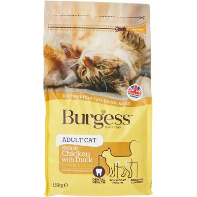 Burgess Adult Katzenfutter - Hühnchen & Ente - 1,5 kg Burgess Adult Katzenfutter - Hühnchen & Ente - 1,5 kg