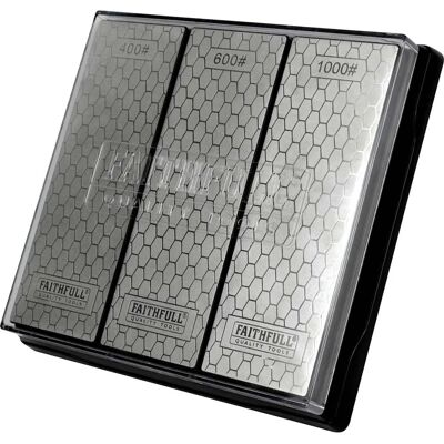 Kit de pierres à aiguiser en diamant Faithfull FAIDWTRIPLE - Kit d’affûtage Kit de pierres à aiguiser en diamant Faithfull FAIDWTRIPLE - Kit d’affûtage