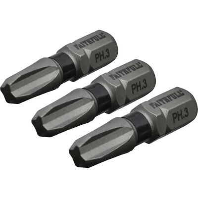 Embouts de tournevis Phillips Impact Faithfull PH3 - Pack de 3 - Publicité Embouts de tournevis Phillips Impact Faithfull PH3 - Pack de 3 - Publicité