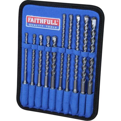 Faithfull Faithfull SDS Plus Drill Bit Set - 10 Piece Faithfull Faithfull SDS Plus Drill Bit Set - 10 Piece