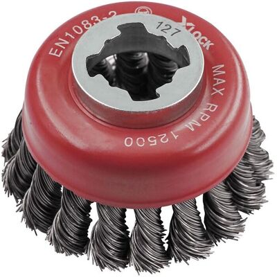 Faithfull X-LOCK Wire Cup Brush Twist Knot - 75mm - Wire Cup Brush Faithfull X-LOCK Wire Cup Brush Twist Knot - 75mm - Wire Cup Brush