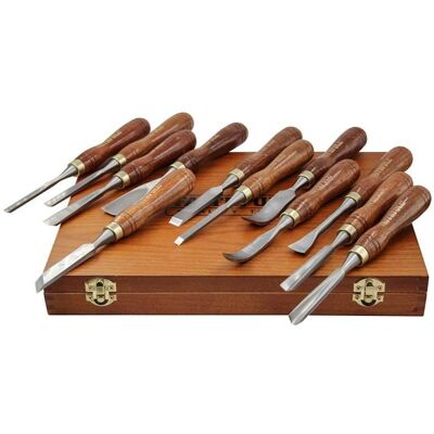 Faithfull Wood Carving Chisels Set In Case - 12 Piece Faithfull Wood Carving Chisels Set In Case - 12 Piece