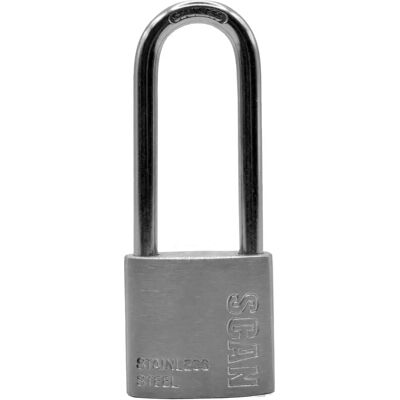 Scan ZB111-32L Stainless Steel Padlock - 32mm Long Shackle Scan ZB111-32L Stainless Steel Padlock - 32mm Long Shackle