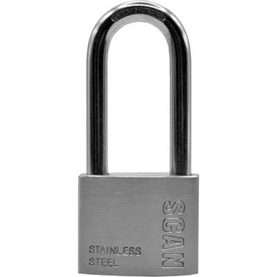Scan ZB111-50L Stainless Steel Padlock - 50mm Long Shackle Scan ZB111-50L Stainless Steel Padlock - 50mm Long Shackle