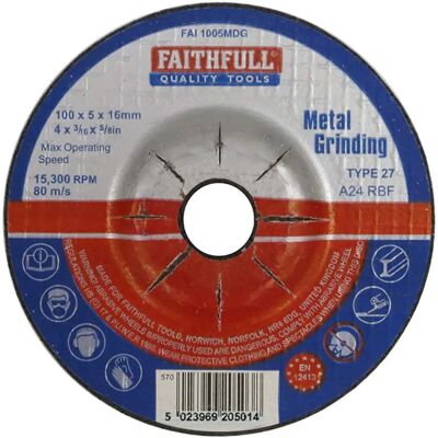 Faithfull FAI1005MDG Metall-Schleifscheibe - 100x5x16mm Faithfull FAI1005MDG Metall-Schleifscheibe - 100x5x16mm
