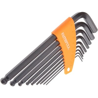 Faithfull FAIHKS9MLB Ball End Hexagon Key Long Arm Set of 9 Metric - Hexagon Key Set Faithfull FAIHKS9MLB Ball End Hexagon Key Long Arm Set of 9 Metric - Hexagon Key Set