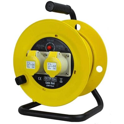 Faithfull Power Plus Bobine de Câble - 25m, 110V, 16A, 2 Prises - Publicité Faithfull Power Plus Bobine de Câble - 25m, 110V, 16A, 2 Prises - Publicité
