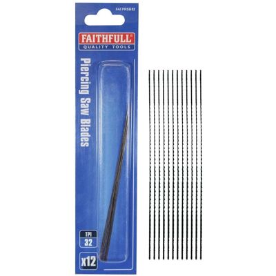 Faithfull FAIPRSB32 - Lame per seghetto perforante - 130mm, 32 TPI, Confezione da 12 Faithfull FAIPRSB32 - Lame per seghetto perforante - 130mm, 32 TPI, Confezione da 12