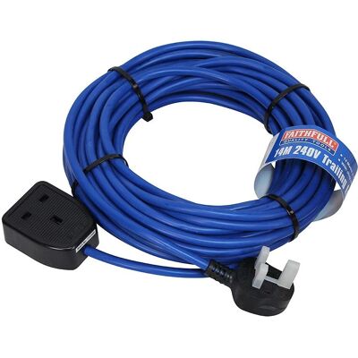 Faithfull Power Plus Trailing Lead - 14m 240V 13A Heavy-Duty Cable Faithfull Power Plus Trailing Lead - 14m 240V 13A Heavy-Duty Cable