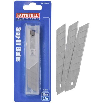 Faithfull FAITKBS18 Snijmessen 18mm - Doos met 10 Faithfull FAITKBS18 Snijmessen 18mm - Doos met 10