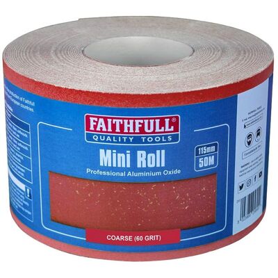 Faithfull FAIAR11560R Aluminium Oxide Sanding Paper Roll - Heavy-Duty, 115mm x 50m Faithfull FAIAR11560R Aluminium Oxide Sanding Paper Roll - Heavy-Duty, 115mm x 50m