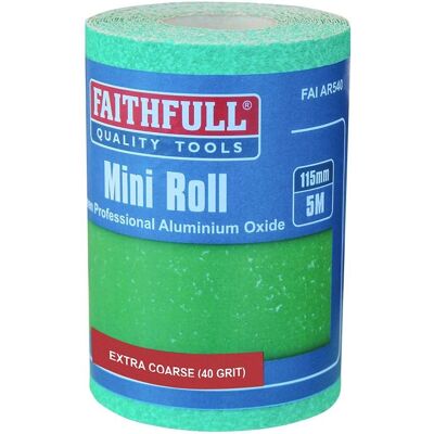 Faithfull FAIAR540G Rouleau de papier de verre en oxyde d'aluminium - Vert - 115mm x 5m - 40G Faithfull FAIAR540G Rouleau de papier de verre en oxyde d'aluminium - Vert - 115mm x 5m - 40G