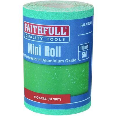 Faithfull FAIAR560G Aluminium Oxide Sanding Paper Roll Green 115mm x 5m 60G - Sanding Paper Roll Faithfull FAIAR560G Aluminium Oxide Sanding Paper Roll Green 115mm x 5m 60G - Sanding Paper Roll