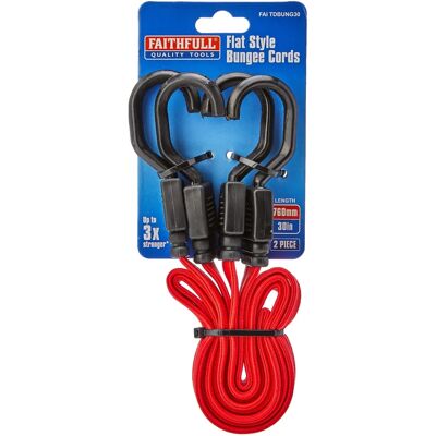 Faithfull Faithfull Flat Bungee Cord 76cm - Heavy-duty elastic ropes Faithfull Faithfull Flat Bungee Cord 76cm - Heavy-duty elastic ropes