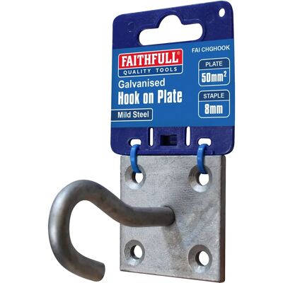 Faithfull Model FAICHGHOOK Galvanised Hook on Plate Faithfull Model FAICHGHOOK Galvanised Hook on Plate