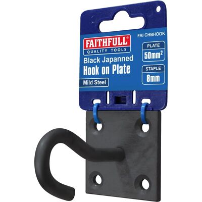 Faithfull FAICHBHOOK Haakplaat - Zwart - Hook On Plate Faithfull FAICHBHOOK Haakplaat - Zwart - Hook On Plate