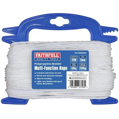 Corde multifonction blanche Faithfull - 6mm x 20m - Corde - Publicité Corde multifonction blanche Faithfull - 6mm x 20m - Corde - Publicité