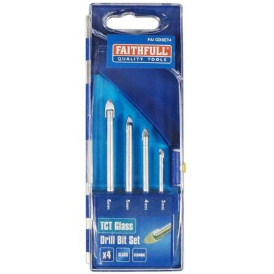 Faithfull FAIGDSET4 Jeu de mèches pour carrelage et verre (4 pièces, 3-6mm) - Mèches pour carrelage et verre - Publicité Faithfull FAIGDSET4 Jeu de mèches pour carrelage et verre (4 pièces, 3-6mm) - Mèches pour carrelage et verre - Publicité
