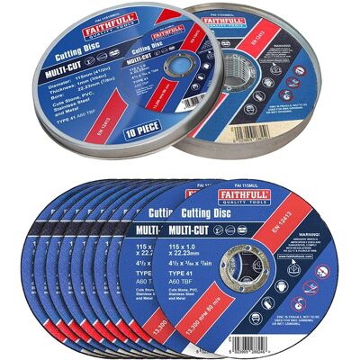 Faithfull FAI11510MUL Multi-Purpose Cutting Discs - Metal & Stone Faithfull FAI11510MUL Multi-Purpose Cutting Discs - Metal & Stone