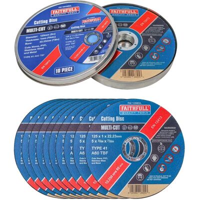 Disco de corte fino Faithfull 125mm - Acessório para ferramentas elétricas Disco de corte fino Faithfull 125mm - Acessório para ferramentas elétricas