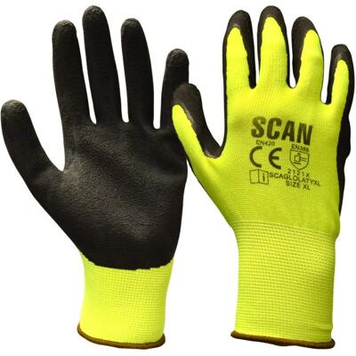 Gants en latex de mousse jaune haute visibilité - Taille 9 Grand - Publicité Gants en latex de mousse jaune haute visibilité - Taille 9 Grand - Publicité