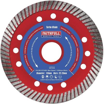 Faithfull FAIDB115TURB Turbo Cut Diamond Blade - Diamond Blade Faithfull FAIDB115TURB Turbo Cut Diamond Blade - Diamond Blade