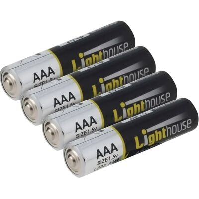 Piles Alcalines Lighthouse LR03 - 1120mAh Pack de 4 - Publicité Piles Alcalines Lighthouse LR03 - 1120mAh Pack de 4 - Publicité