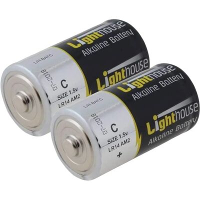 Piles Lighthouse LR14 - 6200mAh - Pack 2 - Publicité Piles Lighthouse LR14 - 6200mAh - Pack 2 - Publicité