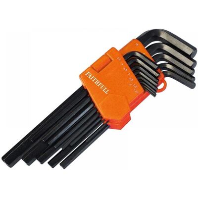 Faithfull FAIHKS13ML Hexagon Key Long Arm Set of 13 Metric - Hex Key Set Faithfull FAIHKS13ML Hexagon Key Long Arm Set of 13 Metric - Hex Key Set