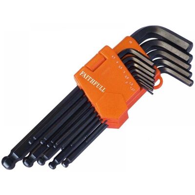 Faithfull 13-Piece Ball End Hexagon Key Set - 1.3-10mm Faithfull 13-Piece Ball End Hexagon Key Set - 1.3-10mm