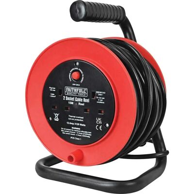 Faithfull Power Plus XP23-E1 Bobine de câble - 15m, 240V, 13A - Publicité Faithfull Power Plus XP23-E1 Bobine de câble - 15m, 240V, 13A - Publicité