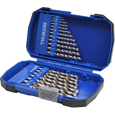 Faithfull Cobalt HSS Drill Set M35 1-10mm 19 Piece Faithfull Cobalt HSS Drill Set M35 1-10mm 19 Piece