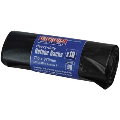 Sacs poubelle noirs résistants Faithfull - 96L - Pack de 10 - Publicité Sacs poubelle noirs résistants Faithfull - 96L - Pack de 10 - Publicité