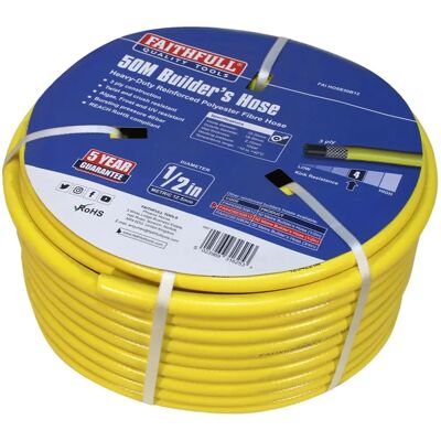 Faithfull Mangueira reforçada Heavy-Duty - 50m - Amarelo - Mangueira Faithfull Mangueira reforçada Heavy-Duty - 50m - Amarelo - Mangueira